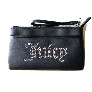 Juicy Couture Black Crystal Studded Wristlet